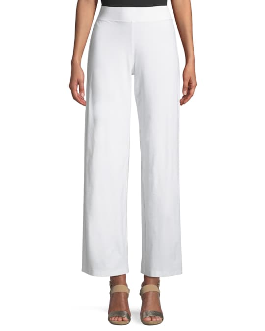 Eileen Fisher Washable Stretch Crepe Modern Wide-Leg Pants | Neiman Marcus