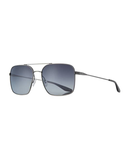 Barton Perreira Men's Metal Squared Aviator Sunglasses | Neiman Marcus