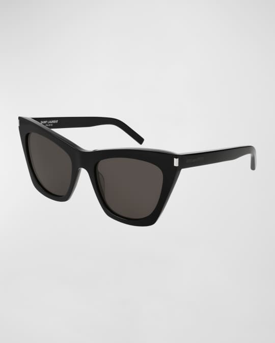 Saint Laurent Kate Cat-Eye Acetate Sunglasses, Black | Neiman Marcus