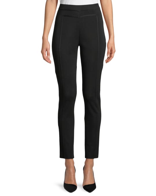 Misook Seam-Detailed Slim-Fit Pants | Neiman Marcus