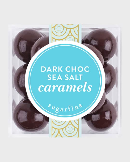 Dark Chocolate Sea Salt Caramels, Large Cube