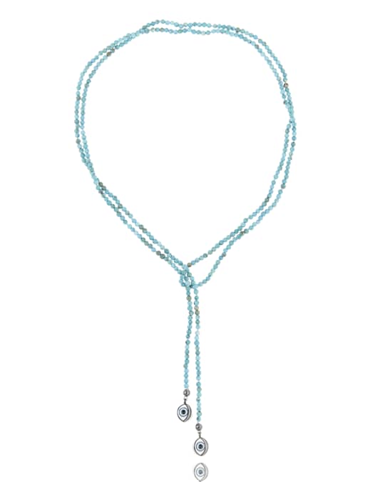 Turquoise Black Spinel Open Eye Necklace