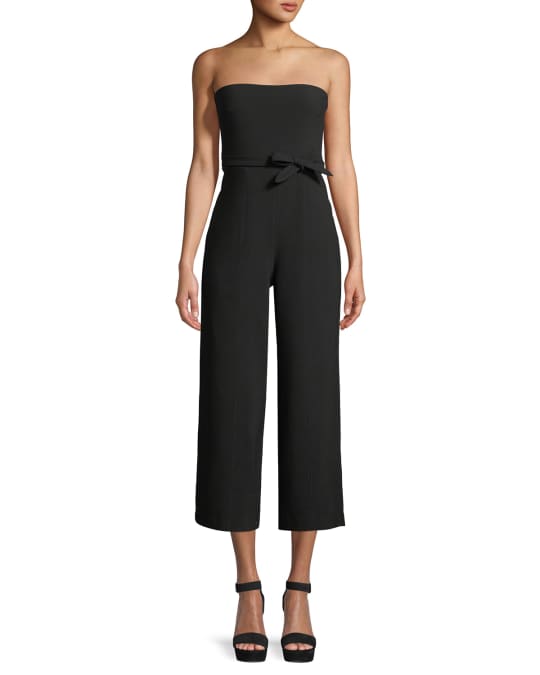 Likely Isla Strapless Tie-Waist Cropped Jumpsuit | Neiman Marcus