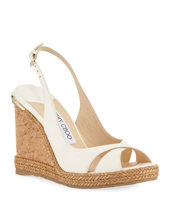 Amely 105mm Leather Cork Wedge Sandals