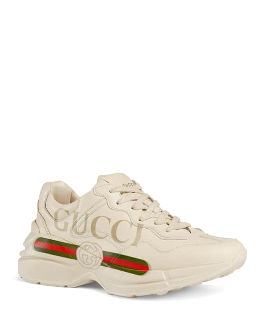 Rhyton Gucci Print Leather Trainer