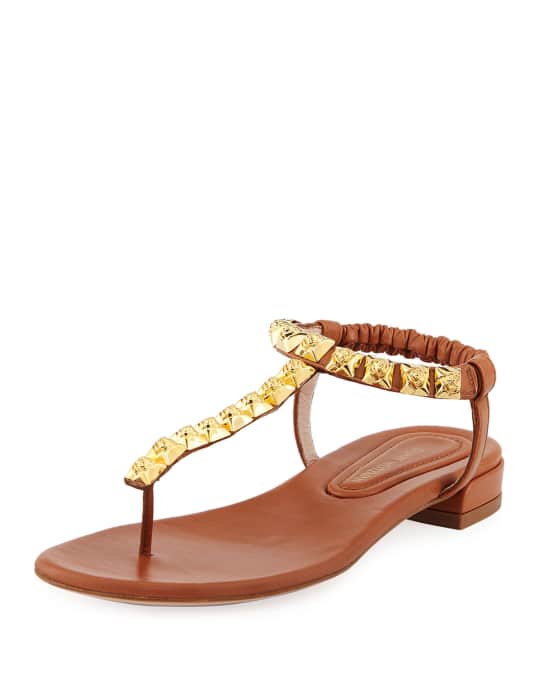 Stuart Weitzman Esme Studded Flat Thong Sandals Neiman Marcus
