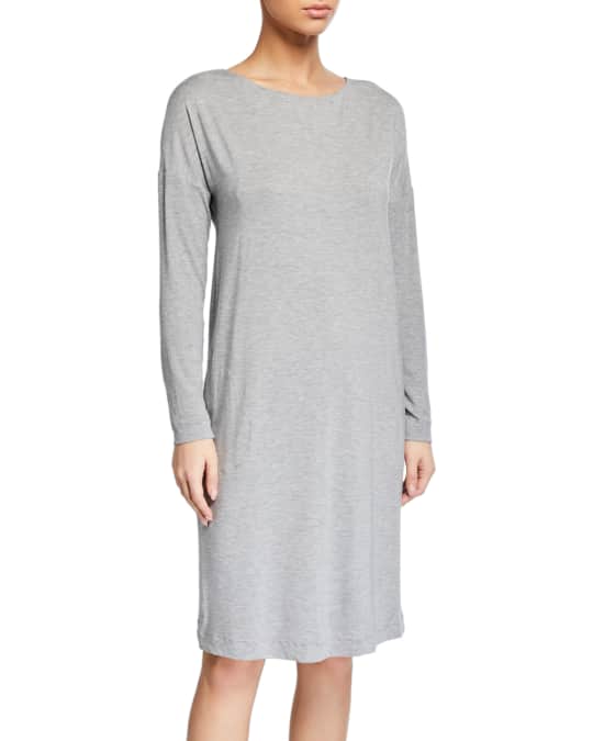 Hanro Natural Elegance Long Sleeve Nightgown with Pockets Neiman Marcus