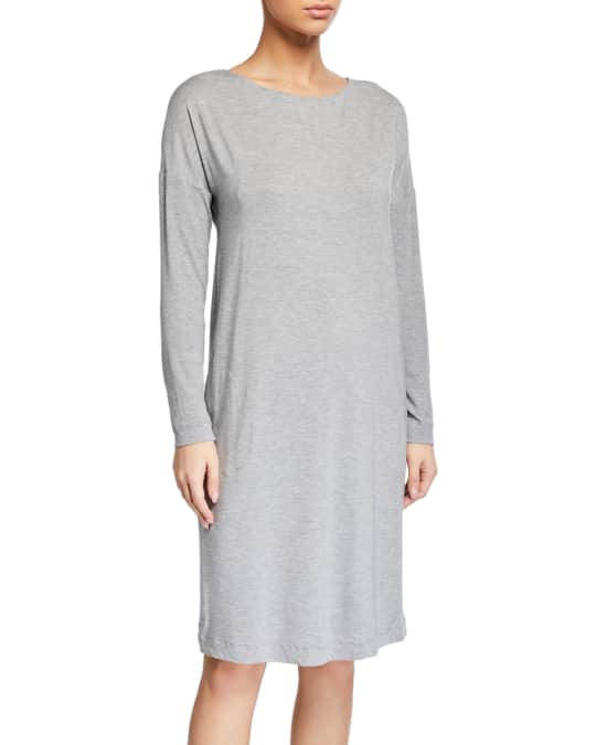 Hanro Natural Elegance Long-Sleeve Nightgown with Pockets | Neiman Marcus