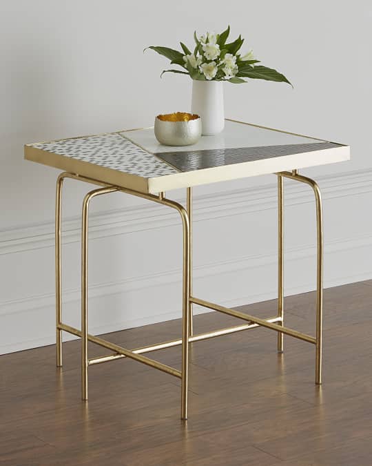 Global Views Dina Mosaic Tile Side Table Neiman Marcus