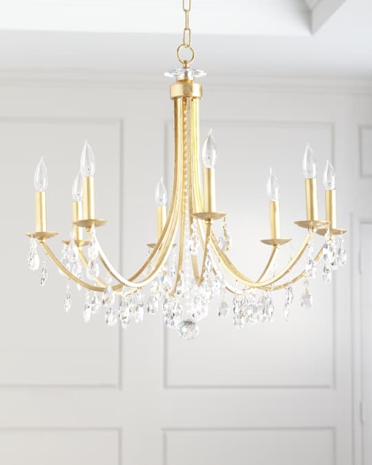 Hampton 8-Light Antiqued Gold Chandelier