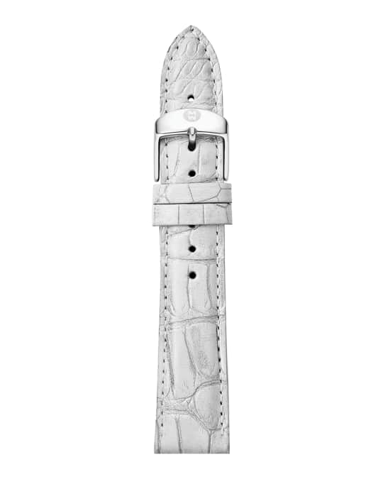 MICHELE 16mm Metallic Alligator Watch Strap Neiman Marcus