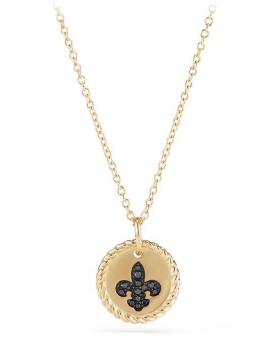 David Yurman 18k Cable Collectible Fleur de Lis Necklace Neiman