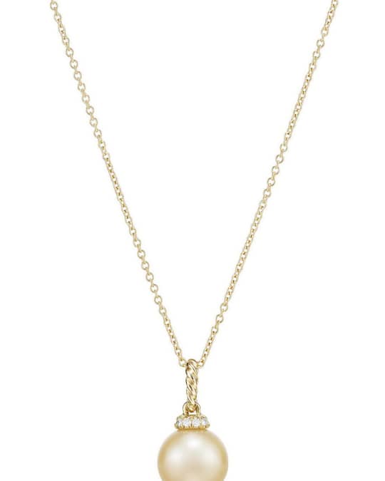 David Yurman Solari 18k Pearl Pendant Necklace w/ Diamonds, Golden ...