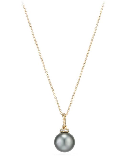 Solari 18k Pearl Pendant Necklace w/ Diamonds