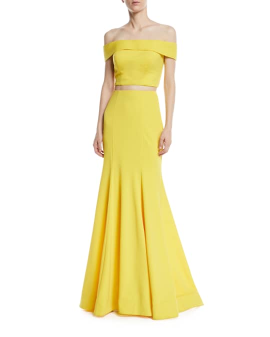 La Femme Matte Jersey Two-Piece Gown | Neiman Marcus
