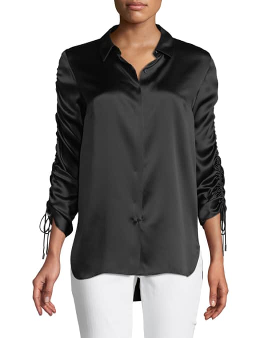 Soma Silk Ruched-Sleeve Blouse