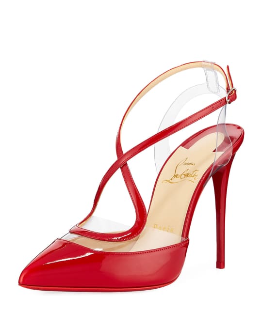 Christian Louboutin Cupidetta Leather and PVC Red Sole Pump | Neiman Marcus