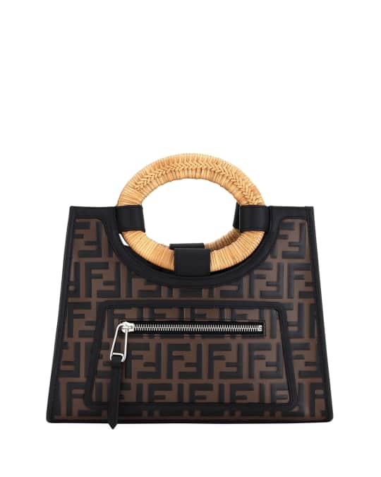 Fendi Runaway Small FF Embossed Calf Shopping Tote Bag | Neiman Marcus