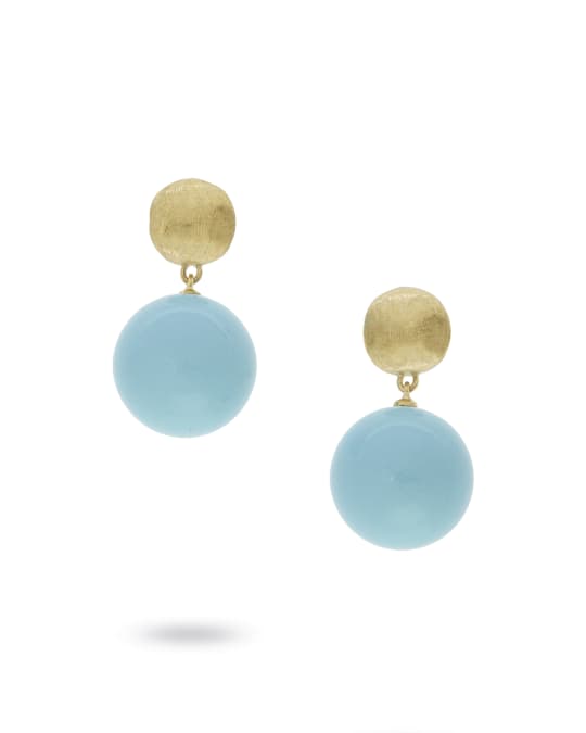 18k Gold Africa Small Turquoise Drop Earrings