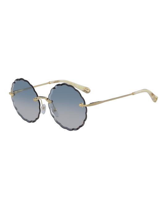 Chloe Rosie round scallop sunglasses Chloé Rosie 60mm Scalloped Rimless Sunglasses | Nordstromrack main image 2