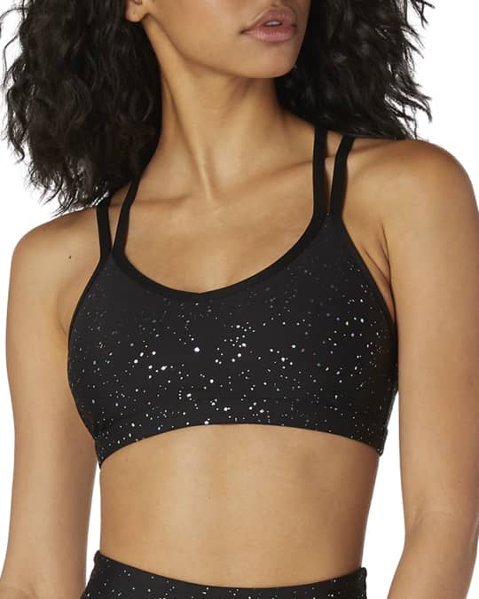 Double Back Alloy-Speckled Sports Bra