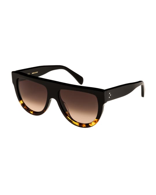 Flattop Two Tone Shield Sunglasses