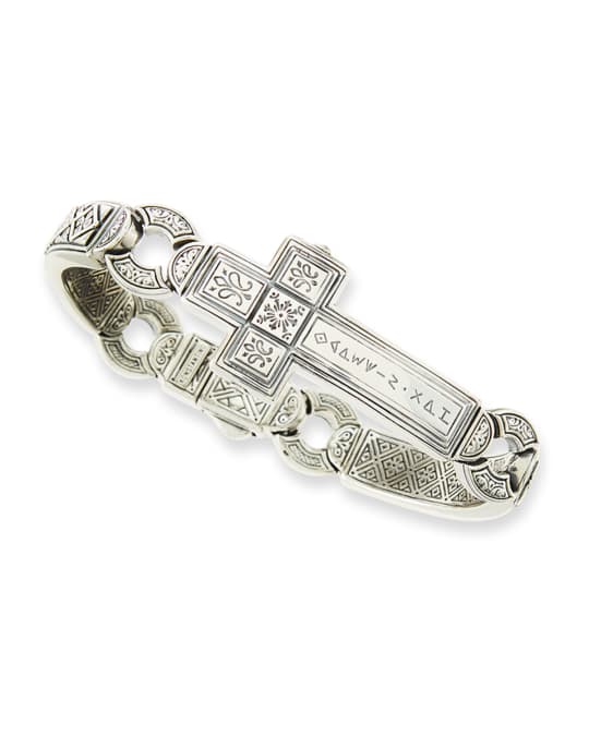 Men's Dare Sterling Silver Cross Bracelet, 2.5"