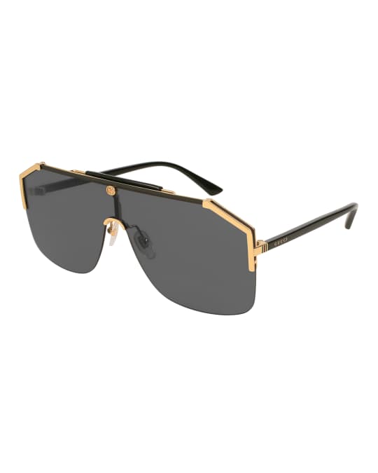 Gucci geometric metal shield sunglasses 2025