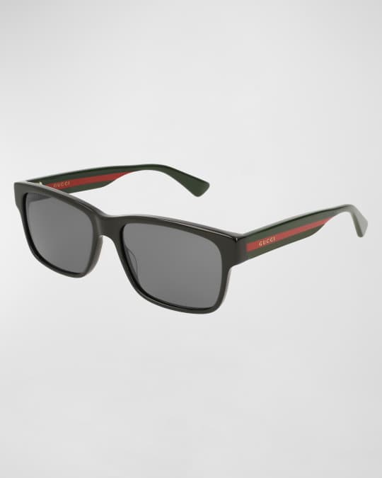 Gucci square acetate online sunglasses with signature web