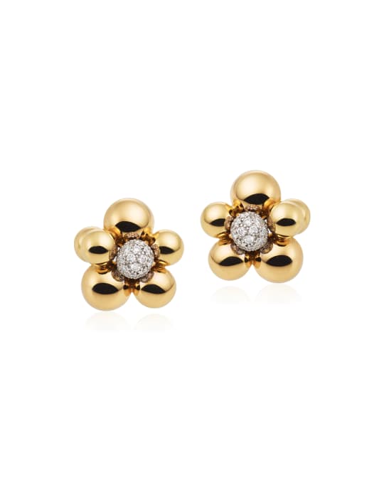 Marina B Atomo Mini Diamond Cluster Earrings in 18K Gold | Neiman Marcus