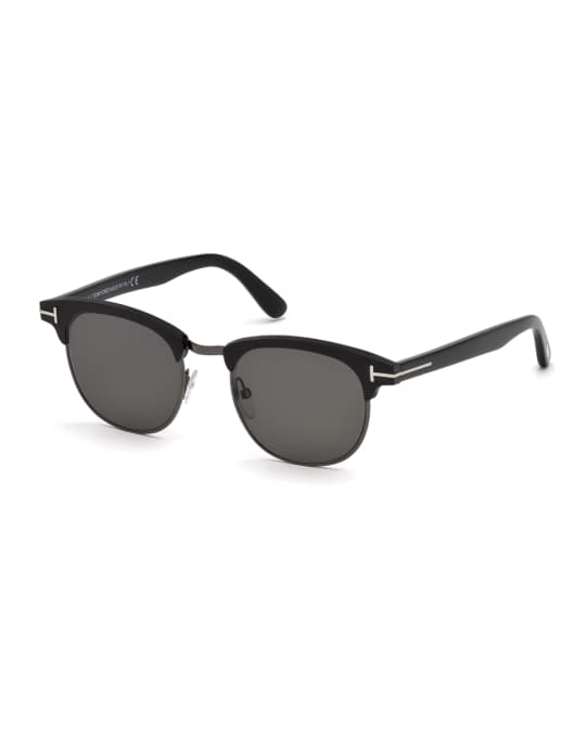TOM FORD Men's Half-Rim Metal/Acetate Sunglasses - Silvertone Hardware ...