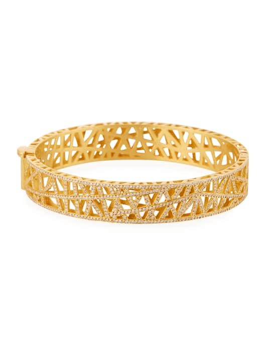 Yossi Harari 18k Yellow Gold Small Pave Diamond Lace Cuff | Neiman Marcus