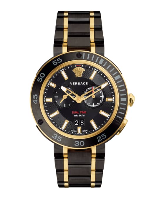 Versace dual time watch sales
