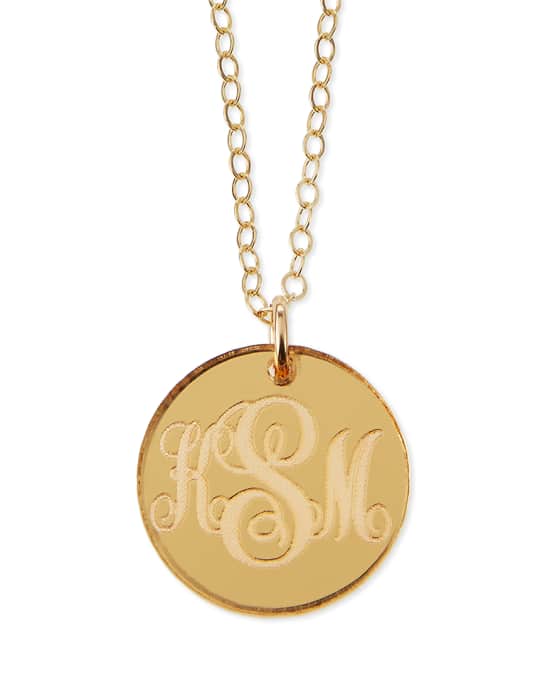 Providence Mirrored Acrylic Reverse Monogram Pendant Necklace