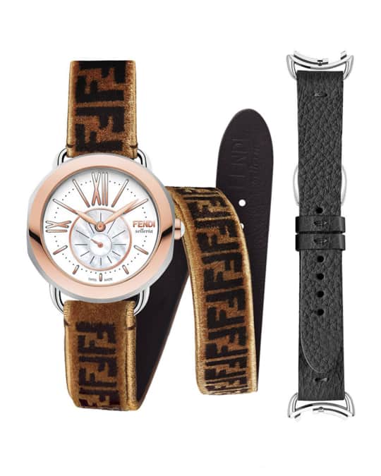 Fendi women's selleria leather watch hotsell