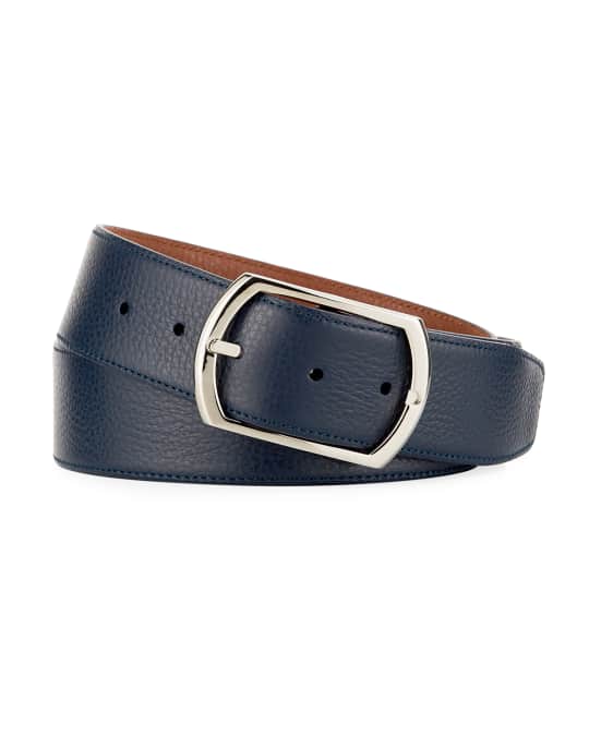 Simonnot Godard Reversible Grained Leather Belt | Neiman Marcus