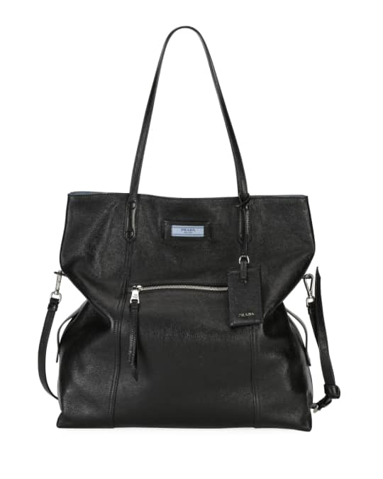 Prada Glace Calf Etiquette Shoulder Tote Bag | Neiman Marcus