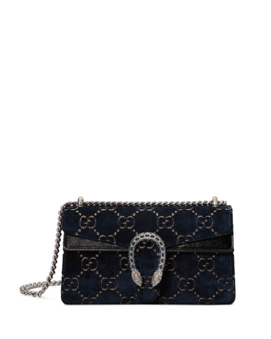 Gucci Dionysus Small Shoulder Bag Black GG Velvet