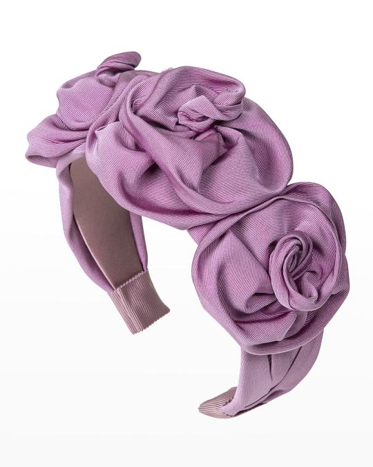 Jennifer Behr Silk Faille Triple Rosette Headband | Neiman  display picture 2