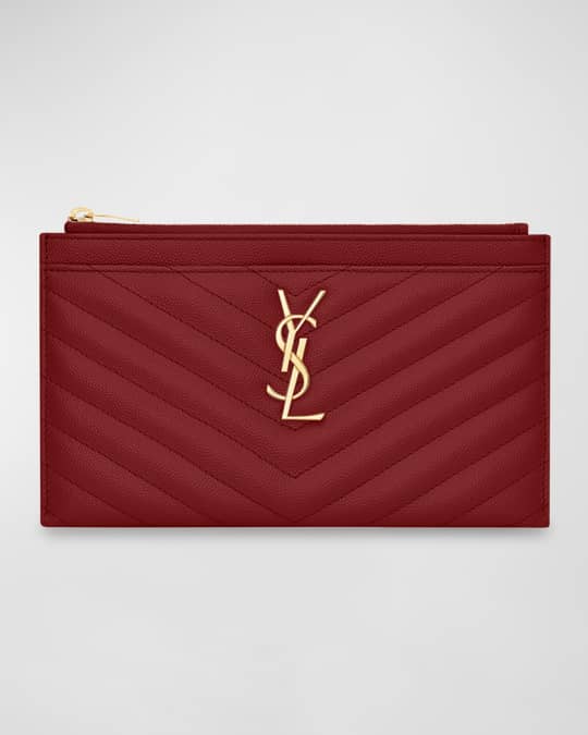 Saint Laurent YSL Monogram Small Ziptop Bill Pouch in