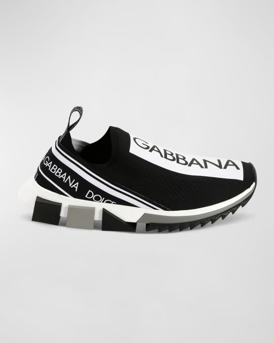 Dolce&Gabbana Men's Sorrento Logo-Stripe Sock Sneakers | Neiman Marcus