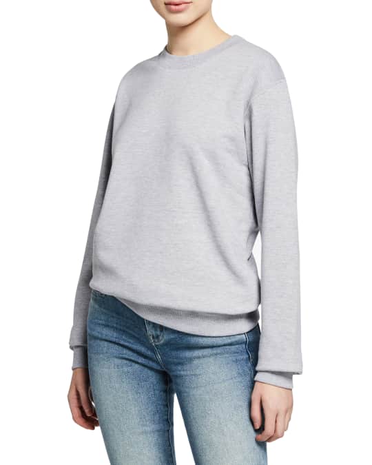 Atelier Notify Crewneck Long-Sleeve Cotton Sweatshirt | Neiman Marcus