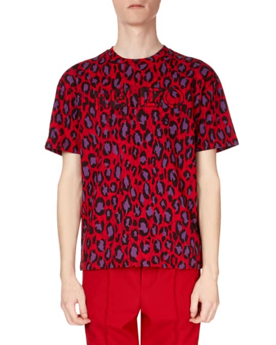 Kenzo Men's Neon Leopard-Print T-Shirt | Neiman Marcus