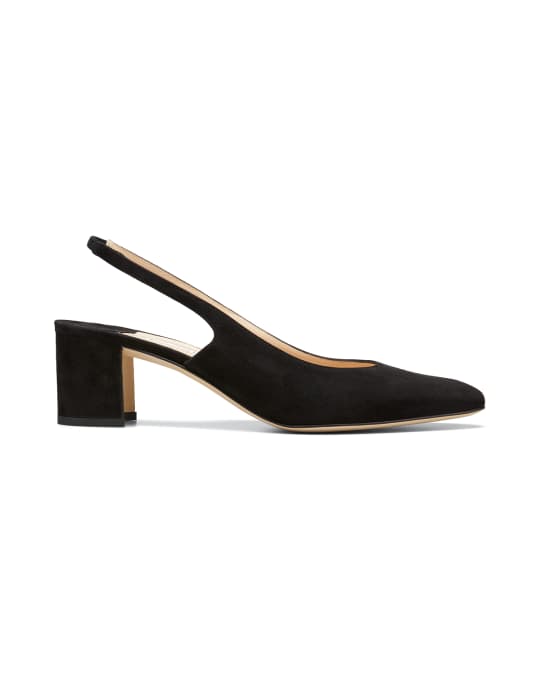 Manolo Blahnik 50mm Allurasa Suede Slingback Pump | Neiman Marcus