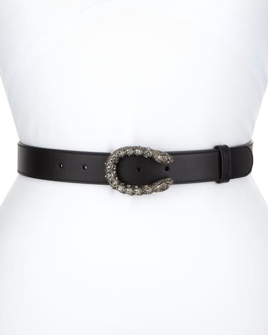 Gucci Leather Belt with Crystal Dionysus Buckle Neiman Marcus
