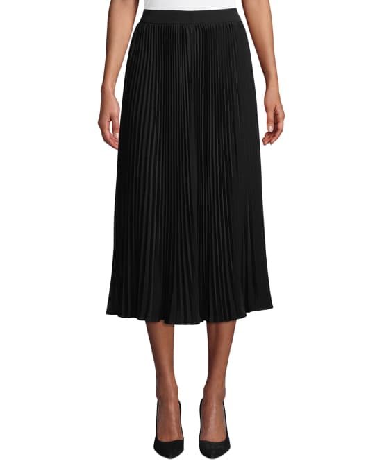 Co Allover Plisse Pleated Midi Skirt | Neiman Marcus