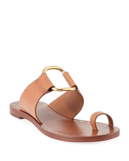 Brannan Flat Studded Leather Slide Sandals