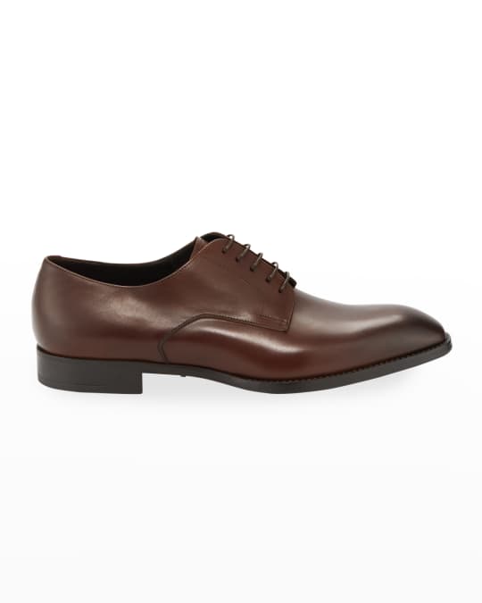 Giorgio Armani Men's Calf Leather Derby Shoes | Neiman Marcus