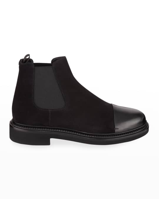Giorgio Armani Men's Vachetta Leather/Suede Chelsea Boots | Neiman Marcus
