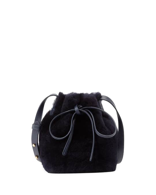 Mini-Mini Shearling Bucket Bag
